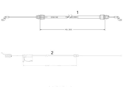 Cables Diagram and Parts List for SC300 (12ABB2MW710)(2020) Cub Cadet Lawn Mower
